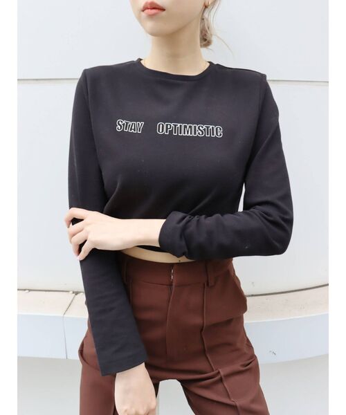 EVRIS（エヴリス）の「コンパクトプリントTシャツ（Tシャツ/カットソー・レディース・ホワイト/ブラック・FREE）」の7枚目の写真