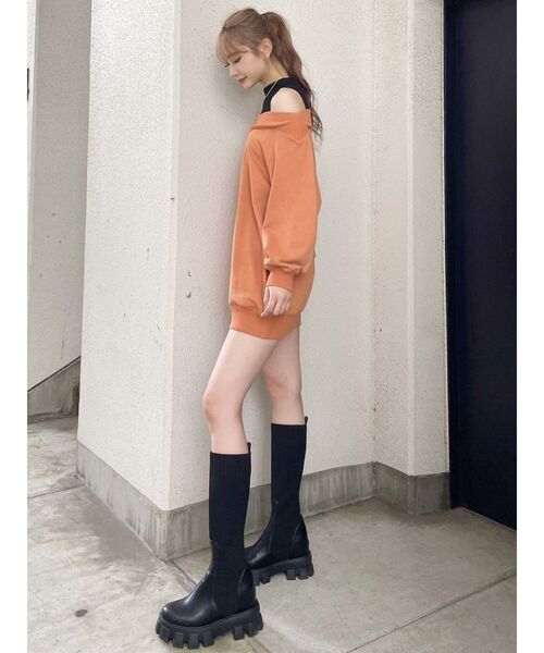 GYDA（ジェイダ）の「2WAYオフショル BIGスウェットワンピース