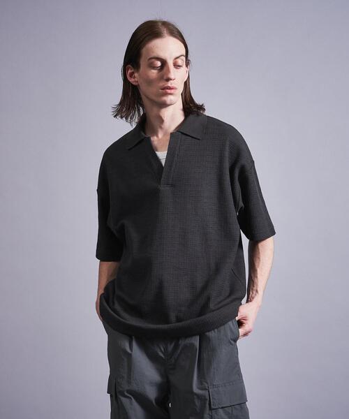 MONKEY TIME（モンキータイム）の「＜monkey time＞ TC RASCHEL V NECK PL/ポロシャツ（ポロシャツ・メンズ・ダークグレー/ブラック・S/M/XL/L）」の12枚目の写真