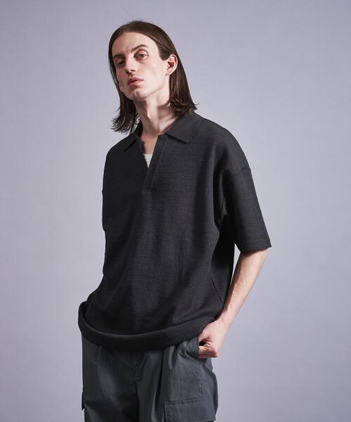 MONKEY TIME（モンキータイム）の「＜monkey time＞ TC RASCHEL V NECK PL/ポロシャツ（ポロシャツ・メンズ・ダークグレー/ブラック・S/M/XL/L）」の14枚目の写真