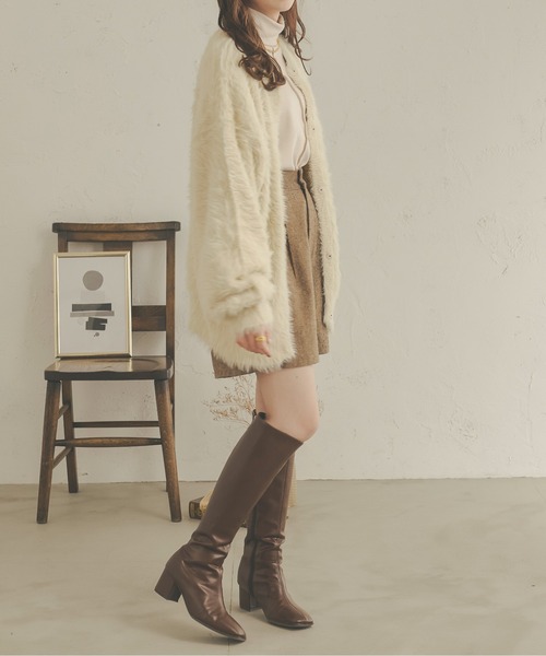 Ambre Neige(アンブルネージュ)の「【前後2WAY】シャギーオーバーニットカーディガン/WEB/EC限定商品(カーディガン/ボレロ・レディース・アイボリー/ピンク/モカ・FREE)」の13枚目の写真