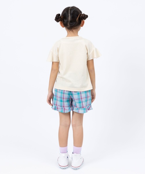 trois lapins kp(トロワラパンケーピー)の「先染めヘリンボーンチェック ラップキュロット(110~130)(その他パンツ・キッズ・グリーン・110cm/120cm/130cm)」の3枚目の写真