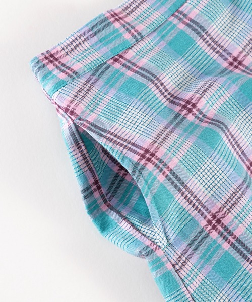 trois lapins kp(トロワラパンケーピー)の「先染めヘリンボーンチェック ラップキュロット(110~130)(その他パンツ・キッズ・グリーン・110cm/120cm/130cm)」の8枚目の写真