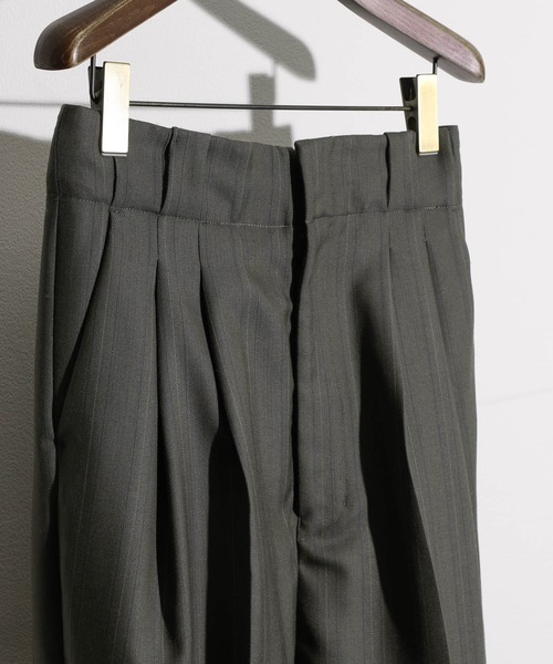 JANESMITH（ジェーンスミス）の「JANESMITH ジェーンスミス / ストライプタックスラックス / PT-#720L ST（スラックス・レディース・グリーン・36）」の10枚目の写真