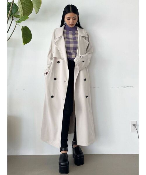 EMODA（エモダ）の「スーパーマキシトレンチコート（トレンチコート・レディース・ベージュ/グリーン/アイボリー・FREE）」の6枚目の写真