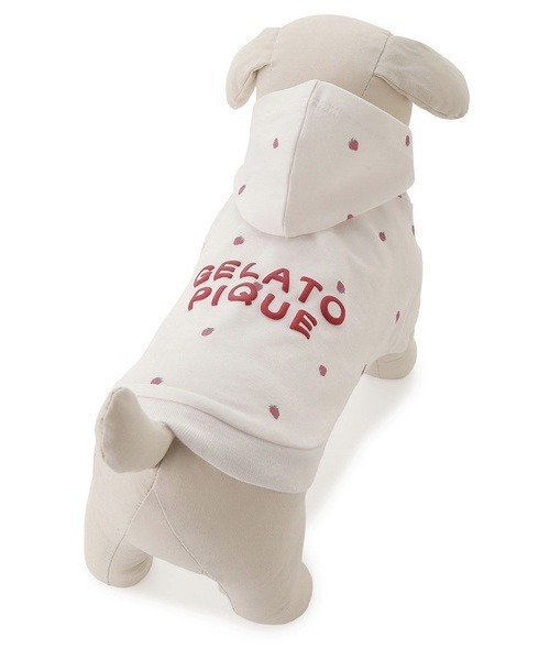 gelato pique（ジェラートピケ）の「【CAT&DOG】【販路限定商品】　コットンモダールストロベリー柄フーディ（ペットウェア・レディース・ピンク・SMALL/MEDIUM/LARGE）」の12枚目の写真