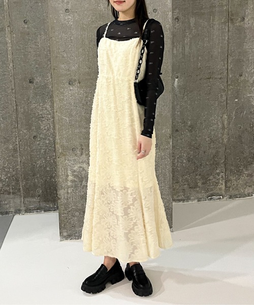 EPIMI E'PIMMY（エピミエピミー）の「ジャガードマーメイドキャミワンピ（ワンピース・レディース・アイボリー/ブラック・MEDIUM）」の3枚目の写真