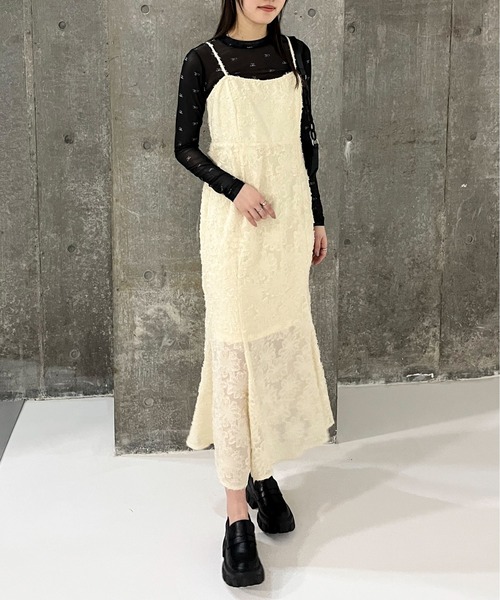 EPIMI E'PIMMY（エピミエピミー）の「ジャガードマーメイドキャミワンピ（ワンピース・レディース・アイボリー/ブラック・MEDIUM）」の7枚目の写真