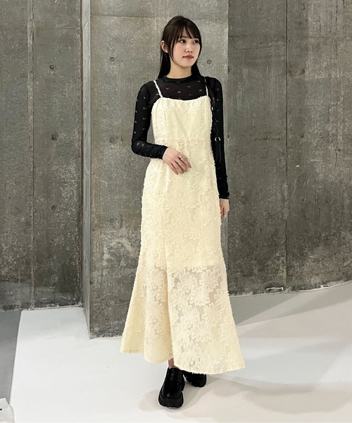 EPIMI E'PIMMY（エピミエピミー）の「ジャガードマーメイドキャミワンピ（ワンピース・レディース・アイボリー/ブラック・MEDIUM）」の8枚目の写真