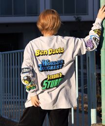 BEN DAVIS（ベンデイビス）の「【BEN DAVIS(ベンデイビス)】DICE ＆ EIGHTBALL L/S TEE ＆ RAGLAN TEE / ≪ NAVAL別注 ≫ 発泡 袖 バック フロント プリント ラグラン ロンT（Tシャツ/カットソー）」