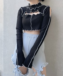lilLilly | カットアウトショートリブトップス(Tシャツ/カットソー)