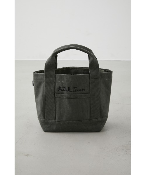 AZUL by moussy（アズールバイマウジー）の「AZUL CANVAS PARTITION MINI BAG/AZULキャンバスパーティションミニバッグ（ハンドバッグ・メンズ・カーキ/ブルー/ホワイト系その他/ブラック・FREE）」の4枚目の写真