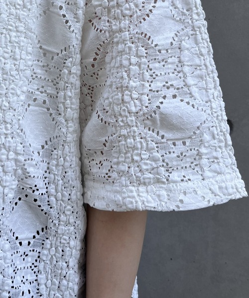 NOMINE（ノミネ）の「レースTシャツ（Tシャツ/カットソー・レディース・ホワイト/チャコールグレー/ブラック/ホワイト系その他/グレー系その他/ブラック系その他/クリーム・フリー）」の13枚目の写真