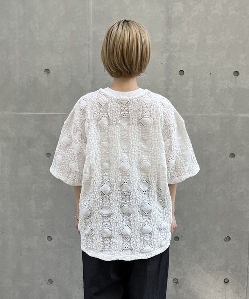 NOMINE（ノミネ）の「レースTシャツ（Tシャツ/カットソー・レディース・ホワイト/チャコールグレー/ブラック/ホワイト系その他/グレー系その他/ブラック系その他/クリーム・フリー）」の11枚目の写真