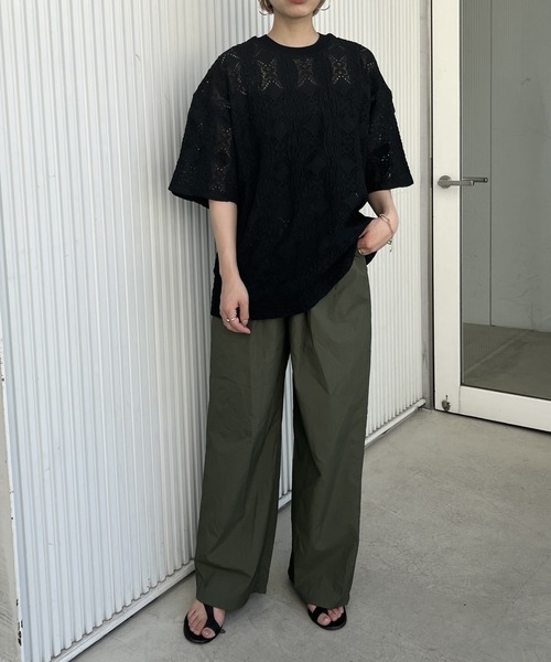 NOMINE（ノミネ）の「レースTシャツ（Tシャツ/カットソー・レディース・ホワイト/チャコールグレー/ブラック/ホワイト系その他/グレー系その他/ブラック系その他/クリーム・フリー）」の17枚目の写真