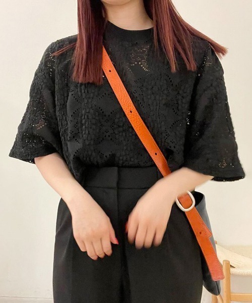 NOMINE（ノミネ）の「レースTシャツ（Tシャツ/カットソー・レディース・ホワイト/チャコールグレー/ブラック/ホワイト系その他/グレー系その他/ブラック系その他/クリーム・フリー）」の21枚目の写真