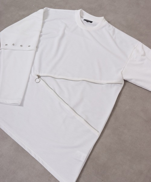 REGIEVO フェイクレイヤードファスナーロンTee(Tシャツ/カットソー)|REGIEVO(レジエボ) REGIEVO フェイクレイヤードファスナーロンTee(Tシャツ/カットソー)|REGIEVO(レジエボ)