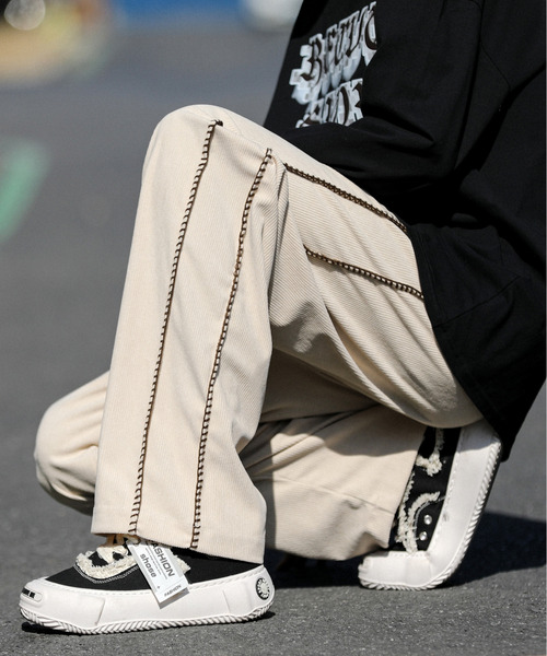 neos(ネオス)の「【neos -addictive design-】ルーズシルエット ハンドステッチ 細コール ワイド パンツ(その他パンツ・メンズ・ブラック/アイボリー/ブラウン・MEDIUM/LARGE/X-LARGE)」の6枚目の写真