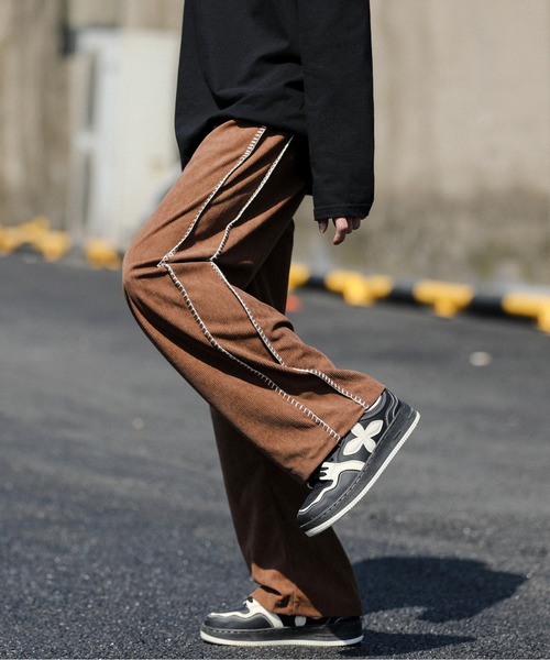 neos(ネオス)の「【neos -addictive design-】ルーズシルエット ハンドステッチ 細コール ワイド パンツ(その他パンツ・メンズ・ブラック/アイボリー/ブラウン・MEDIUM/LARGE/X-LARGE)」の16枚目の写真
