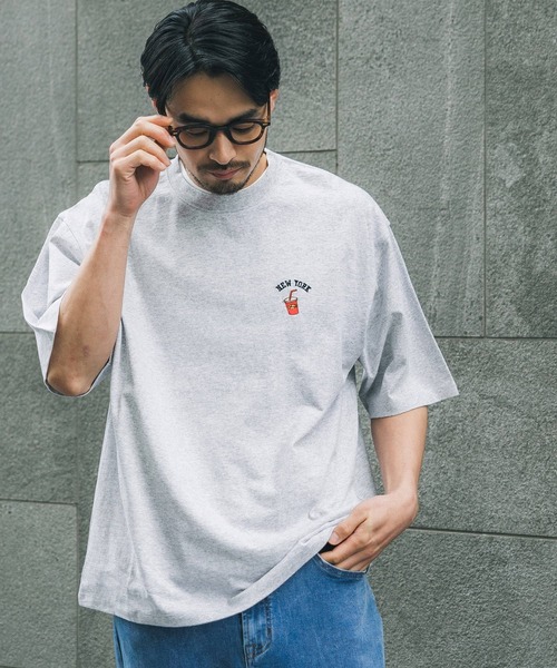 coca(coca)(コカ)の「メンズジャンクフード刺繍Tシャツ(Tシャツ/カットソー・メンズ・チャコール/グレー/ホワイト/ベージュ・L/XL/M)」の10枚目の写真