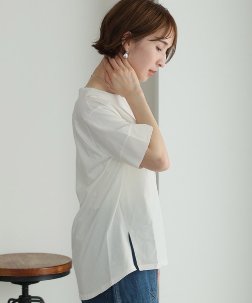 ElegChic(エレグシック)の「異素材切り替え半袖Tシャツ(Tシャツ/カットソー・レディース・ブラック/オフホワイト・M/XL/4L)」の15枚目の写真