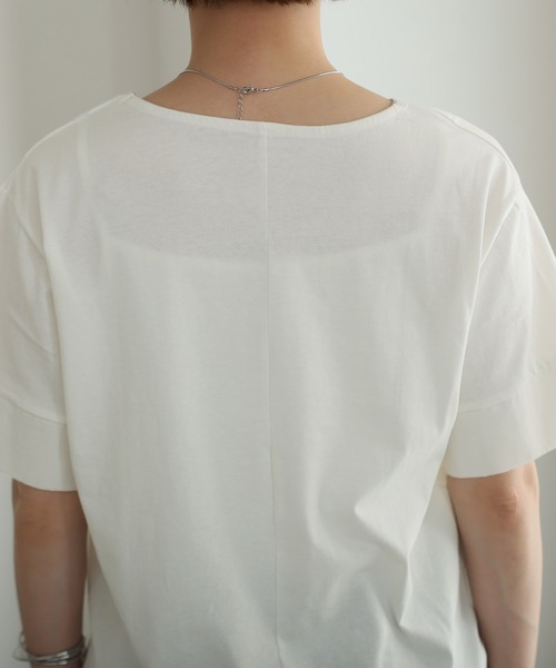 ElegChic(エレグシック)の「異素材切り替え半袖Tシャツ(Tシャツ/カットソー・レディース・ブラック/オフホワイト・M/XL/4L)」の10枚目の写真