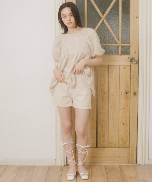 TINA：JOJUN（ティーナジョジュン）の「ヘリンボーン ショートパンツ TINA：JOJUN（その他パンツ・レディース・ライトベージュ/ネイビー・M）」の4枚目の写真