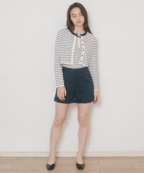 TINA：JOJUN（ティーナジョジュン）の「ヘリンボーン ショートパンツ TINA：JOJUN（その他パンツ・レディース・ライトベージュ/ネイビー・M）」の9枚目の写真