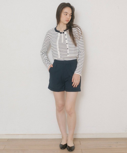 TINA：JOJUN（ティーナジョジュン）の「ヘリンボーン ショートパンツ TINA：JOJUN（その他パンツ・レディース・ライトベージュ/ネイビー・M）」の10枚目の写真