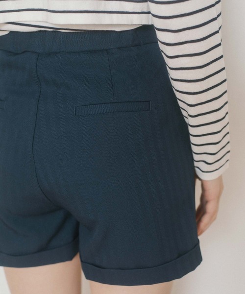 TINA：JOJUN（ティーナジョジュン）の「ヘリンボーン ショートパンツ TINA：JOJUN（その他パンツ・レディース・ライトベージュ/ネイビー・M）」の8枚目の写真