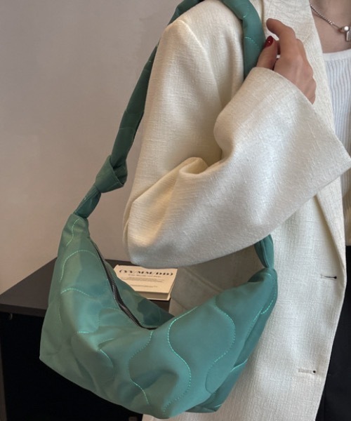 Burner(バーナー)の「【OKUOKU 0909】キルティング ショルダーバッグ oku-bag-695067604328-135 U(ショルダーバッグ・レディース・ホワイト/グリーン/ブラック・FREE)」の3枚目の写真