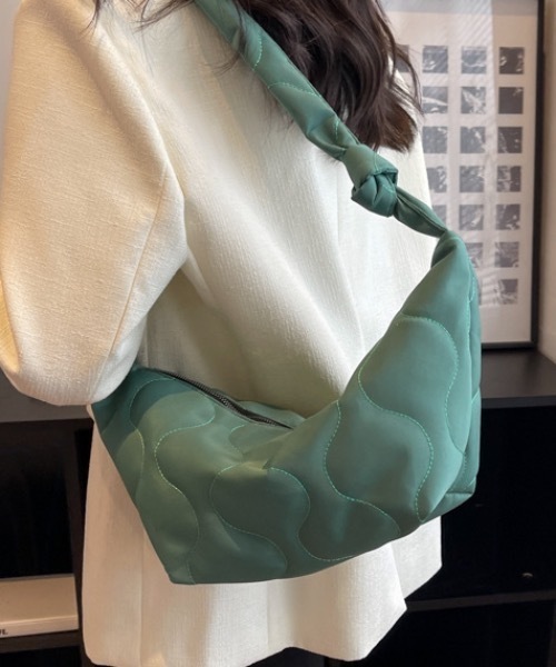 Burner(バーナー)の「【OKUOKU 0909】キルティング ショルダーバッグ oku-bag-695067604328-135 U(ショルダーバッグ・レディース・ホワイト/グリーン/ブラック・FREE)」の6枚目の写真