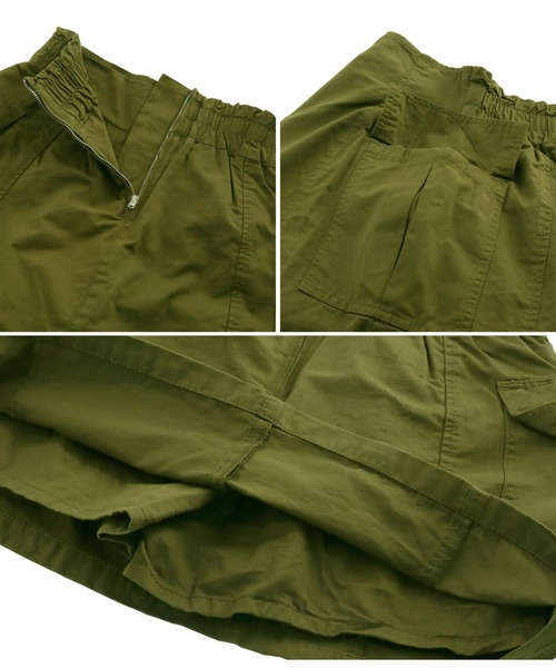 anap mimpi（アナップミンピ）の「ミリタリーカーゴスカパン（スカート・レディース・ブラック/カーキ・M/S）」の3枚目の写真
