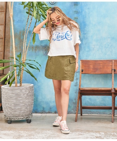 anap mimpi（アナップミンピ）の「ミリタリーカーゴスカパン（スカート・レディース・ブラック/カーキ・M/S）」の12枚目の写真