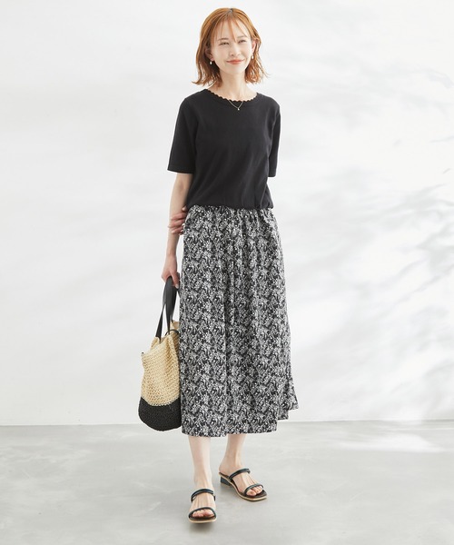 ROPE' PICNIC(ロペピクニック)の「【WEB限定】着丈が選べる/アソート柄ドッキングワンピース(ワンピース・レディース・ブラック系その他3/ブラウン/ブラック系その他/スミクロ・38/T38)」の5枚目の写真