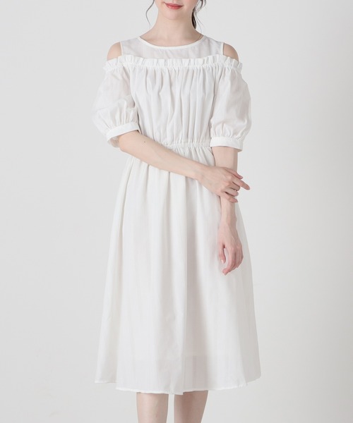 Honeys(ハニーズ)の「肩開きワンピース(ワンピース・レディース・ネイビー系/ラベンダー/ホワイト・S/L/LL/M)」の17枚目の写真