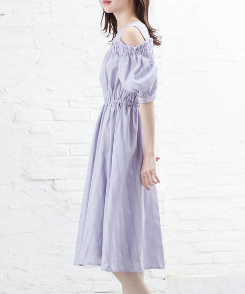 Honeys(ハニーズ)の「肩開きワンピース(ワンピース・レディース・ネイビー系/ラベンダー/ホワイト・S/L/LL/M)」の12枚目の写真