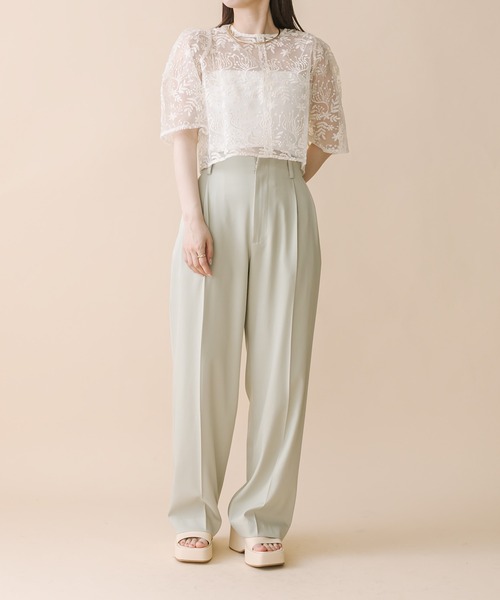 mline（エムライン）の「[mline]刺繍オーガンジーブラウス（シャツ/ブラウス・レディース・オフホワイト/ブルー/アイボリー・FREE）」の9枚目の写真