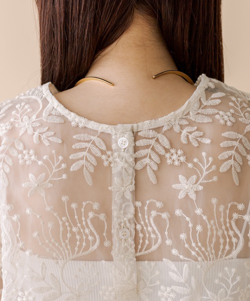 mline（エムライン）の「[mline]刺繍オーガンジーブラウス（シャツ/ブラウス・レディース・オフホワイト/ブルー/アイボリー・FREE）」の15枚目の写真