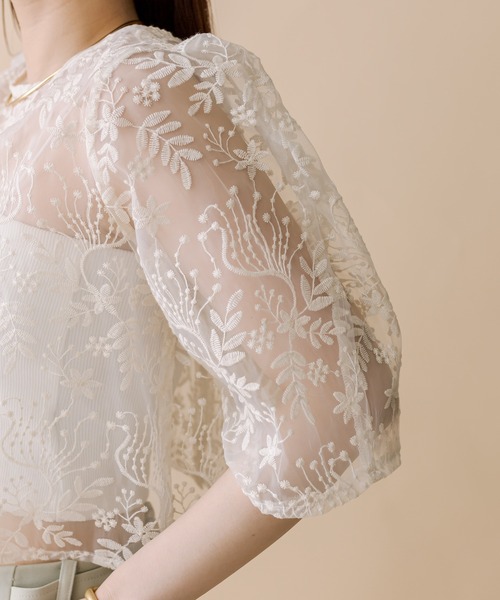 mline（エムライン）の「[mline]刺繍オーガンジーブラウス（シャツ/ブラウス・レディース・オフホワイト/ブルー/アイボリー・FREE）」の17枚目の写真