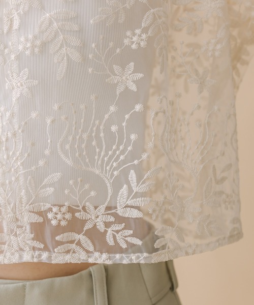 mline（エムライン）の「[mline]刺繍オーガンジーブラウス（シャツ/ブラウス・レディース・オフホワイト/ブルー/アイボリー・FREE）」の18枚目の写真