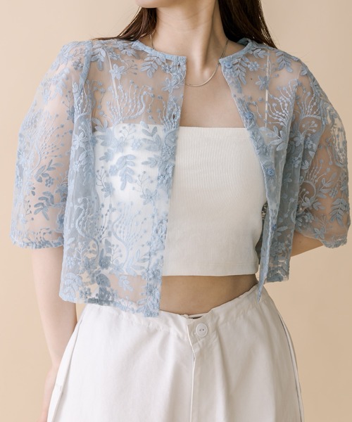 mline（エムライン）の「[mline]刺繍オーガンジーブラウス（シャツ/ブラウス・レディース・オフホワイト/ブルー/アイボリー・FREE）」の20枚目の写真