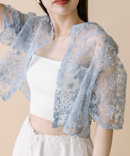 mline（エムライン）の「[mline]刺繍オーガンジーブラウス（シャツ/ブラウス・レディース・オフホワイト/ブルー/アイボリー・FREE）」の21枚目の写真