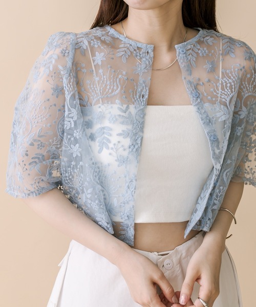 mline（エムライン）の「[mline]刺繍オーガンジーブラウス（シャツ/ブラウス・レディース・オフホワイト/ブルー/アイボリー・FREE）」の19枚目の写真