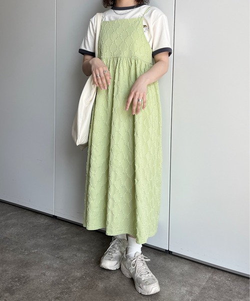 新品 アルページュストーリー 刺繍 キャミワンピース グリーン 緑 アルページュストーリー Arpege story 24SS キャミワンピース