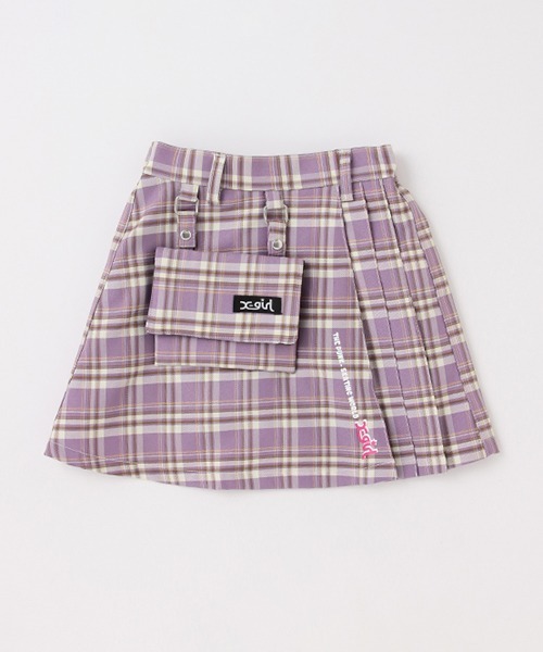 X-girl Stages(エックスガールステージス)の「移動ポケットつきスカート(スカート・キッズ・ラベンダー/ネイビー・140cm/130cm/100cm/120cm/110cm/90cm)」の2枚目の写真