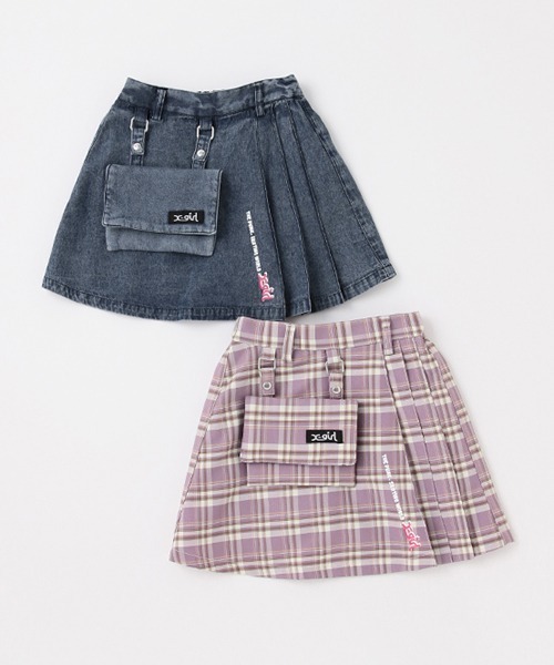 X-girl Stages(エックスガールステージス)の「移動ポケットつきスカート(スカート・キッズ・ラベンダー/ネイビー・140cm/130cm/100cm/120cm/110cm/90cm)」の16枚目の写真