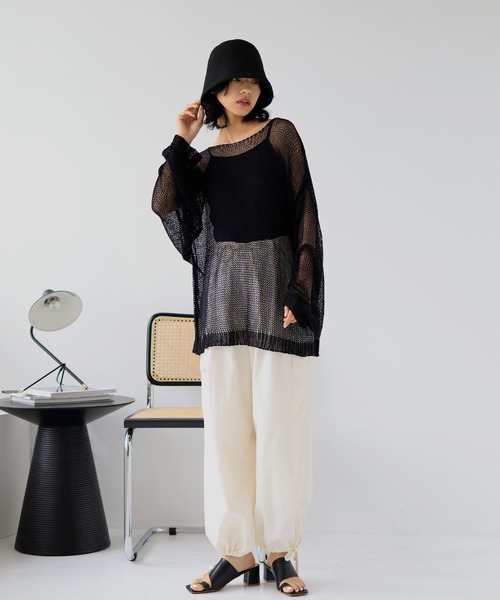 hellam（へラム）の「バケットハット/サーモニットハット（ハット・レディース・アイボリー/ブラック・FREE）」の6枚目の写真