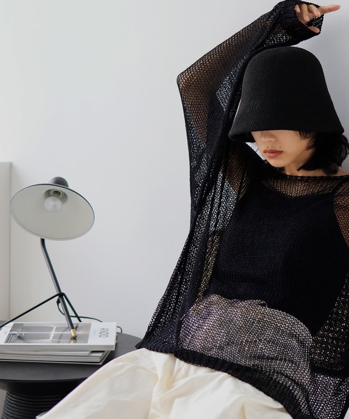 hellam（へラム）の「バケットハット/サーモニットハット（ハット・レディース・アイボリー/ブラック・FREE）」の7枚目の写真