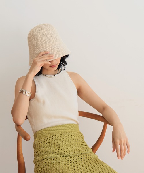 hellam（へラム）の「バケットハット/サーモニットハット（ハット・レディース・アイボリー/ブラック・FREE）」の11枚目の写真